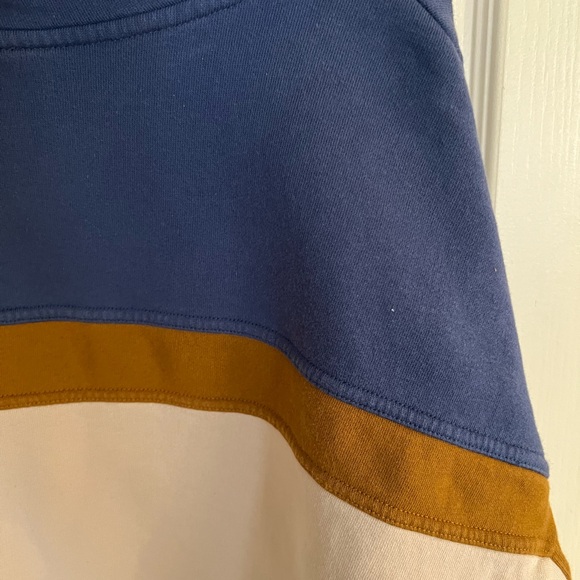 Sezane Timeo Blue and Brown Colorblock Hoodie 100% Cotton - Picture 9 of 10